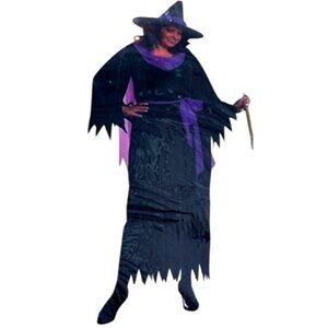 Rubies Wicked Witch Costume One Size Black Purple Fit Full Figured Plus NEW